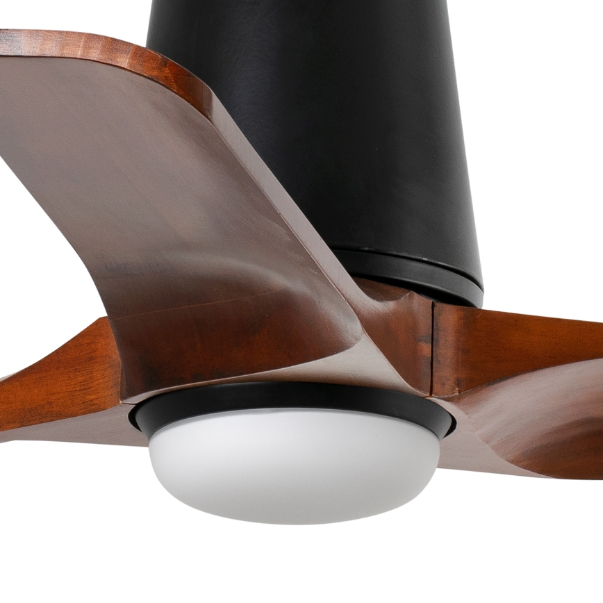 FARO 33837-1TW - LED stropni ventilator HEYWOOD TUB s mogućnošću prigušivanja, LED/10W/230V 2700/3000/4000K, borovina/crna, promjer 90 cm + daljinski upravljač