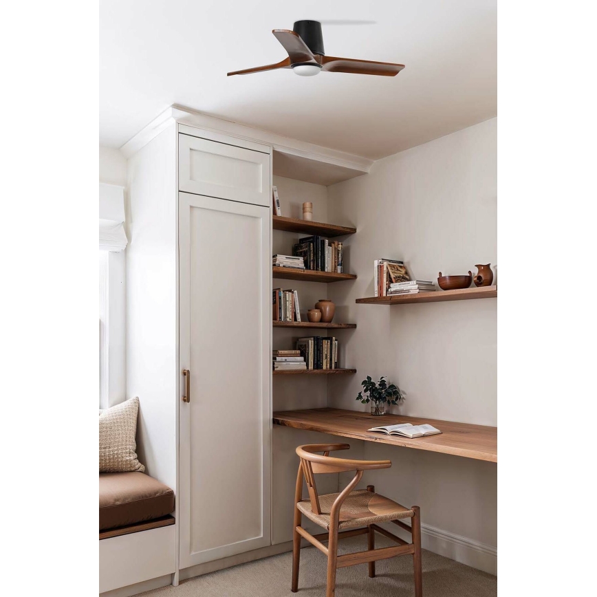 FARO 33837WT-1TW - LED Prigušivi stropni ventilator HEYWOOD TUB S LED/10W/230V 2700/4000/6000K bor/bijela pr. 90 cm Wi-Fi Tuya + daljinski upravljač