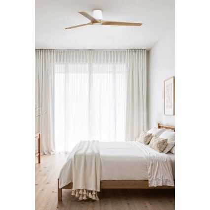FARO 33838 - Stropni ventilator HEYWOOD TUB L bor/bijela pr. 132 cm + daljinski upravljač