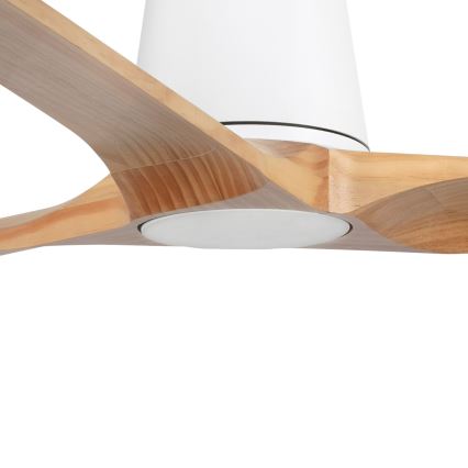 FARO 33838 - Stropni ventilator HEYWOOD TUB L bor/bijela pr. 132 cm + daljinski upravljač
