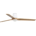 FARO 338381S - LED stropni ventilator s prigušivanjem HEYWOOD TUB L LED/10W/230V 2700/3000/4000K Ø 132 cm drvo/bijela + daljinski upravljač