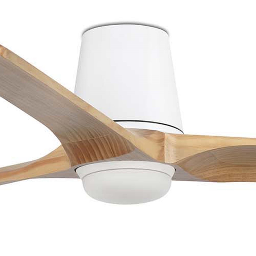 FARO 33838WT-1TW - LED Prigušivi stropni ventilator HEYWOOD TUB L LED/10W/230V 2700/4000/6000K bor/bijela pr. 132 cm Wi-Fi Tuya + daljinski upravljač