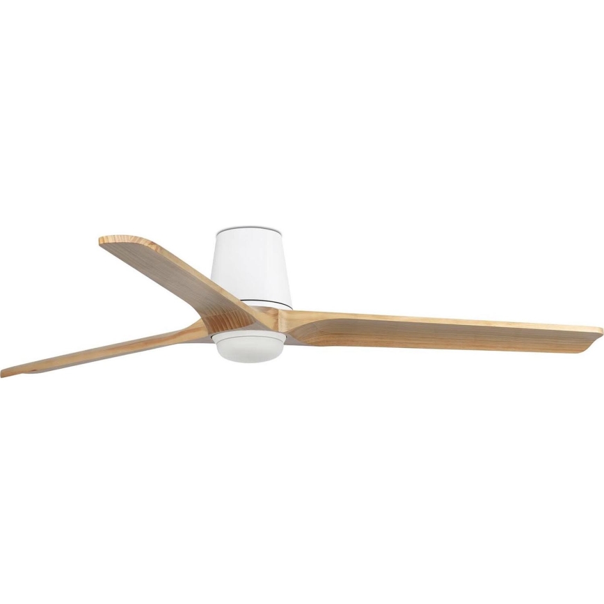 FARO 33838WT-1TW - LED Prigušivi stropni ventilator HEYWOOD TUB L LED/10W/230V 2700/4000/6000K bor/bijela pr. 132 cm Wi-Fi Tuya + daljinski upravljač