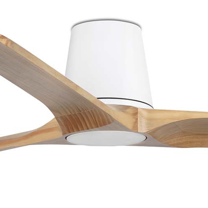 FARO 33838WT - Stropni ventilator HEYWOOD TUB L bor/bijela pr. 132 cm Wi-Fi Tuya + daljinski upravljač
