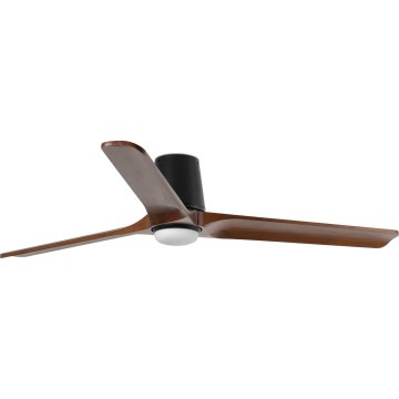 FARO 33839WT-1TW - LED Prigušivi stropni ventilator HEYWOOD TUB L LED/10W/230V 2700/4000/6000K bor/crna pr. 132 cm Wi-Fi Tuya + daljinski upravljač