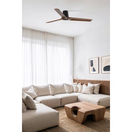 FARO 33839WT - Stropni ventilator HEYWOOD TUB L bor/crna pr. 132 cm Wi-Fi Tuya + daljinski upravljač