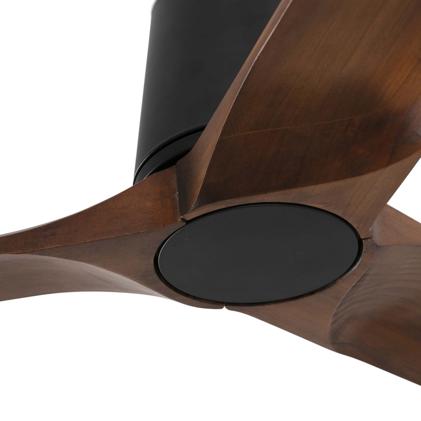 FARO 33839WT - Stropni ventilator HEYWOOD TUB L borovina/crna promjer 132 cm Wi-Fi Tuya + daljinski upravljač
