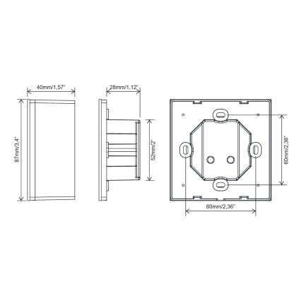 FARO 33988 - Zidni dodirni upravljač za stropni ventilator 230 V, crni