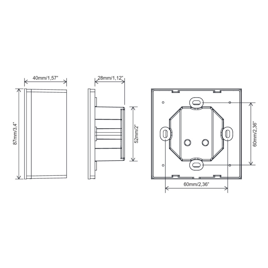FARO 33988 - Zidni dodirni upravljač za stropni ventilator 230 V, crni