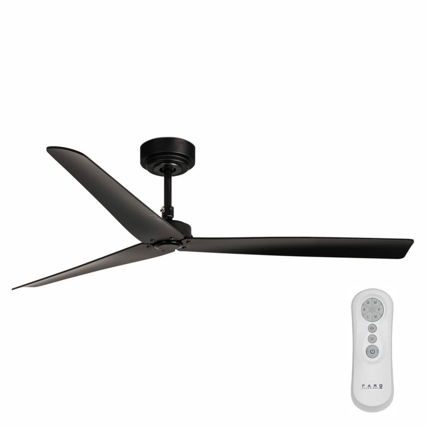 FARO 34100 - Stropni ventilator MILOS crna + daljinski upravljač