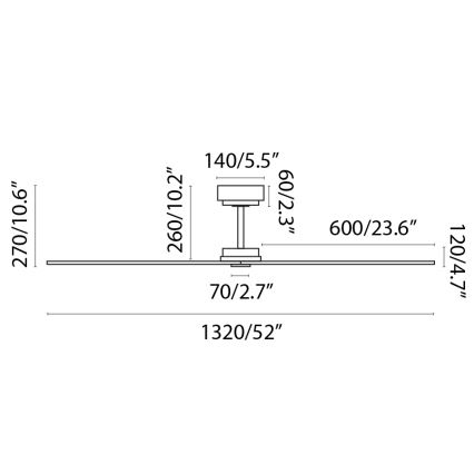 FARO 34100 - Stropni ventilator MILOS crna + daljinski upravljač