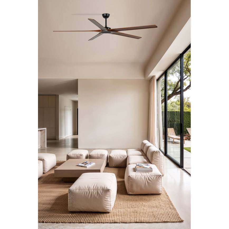 FARO 34190WT - Stropni ventilator BIGWOOD XL bor/crna pr. 200 cm Wi-Fi Tuya + daljinski upravljač