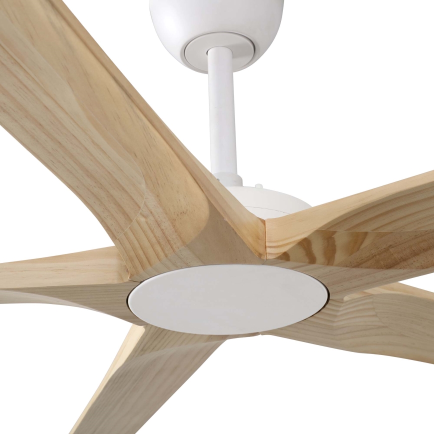 FARO 34191WT - Stropni ventilator BIGWOOD XL bor/bijela pr. 200 cm Wi-Fi Tuya + daljinski upravljač