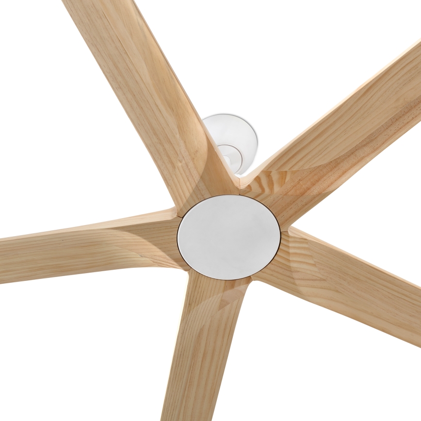 FARO 34191WT - Stropni ventilator BIGWOOD XL bor/bijela pr. 200 cm Wi-Fi Tuya + daljinski upravljač