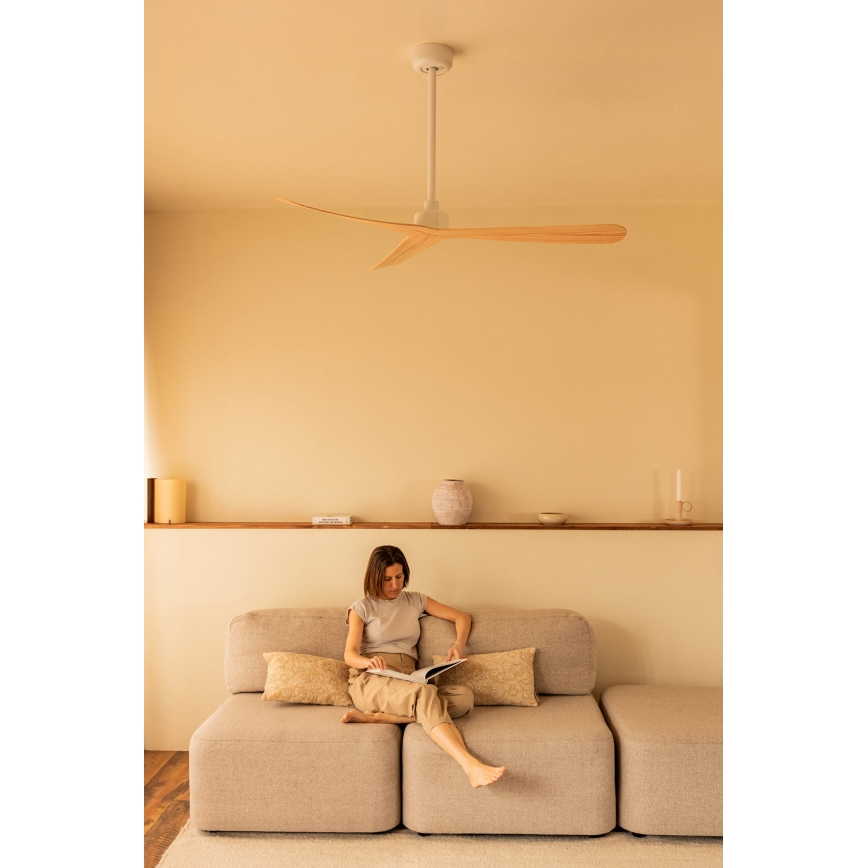 FARO 34195WT - Stropni ventilator ROCKER M promjer 132 cm bež/bijela Wi-Fi Tuya + daljinsko upravljanje