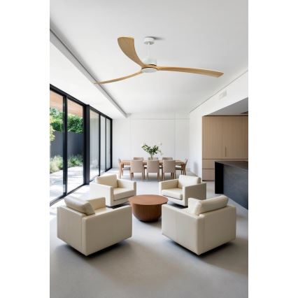 FARO 34201WPA - Stropni ventilator KAUAI XL smeđa/bijela pr. 240 cm SMART + daljinski upravljač