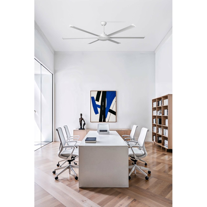 FARO 34202-130 - LED Stropni ventilator ROTTERDAM XL LED/32W/230V bijela pr. 200 cm + daljinski upravljač