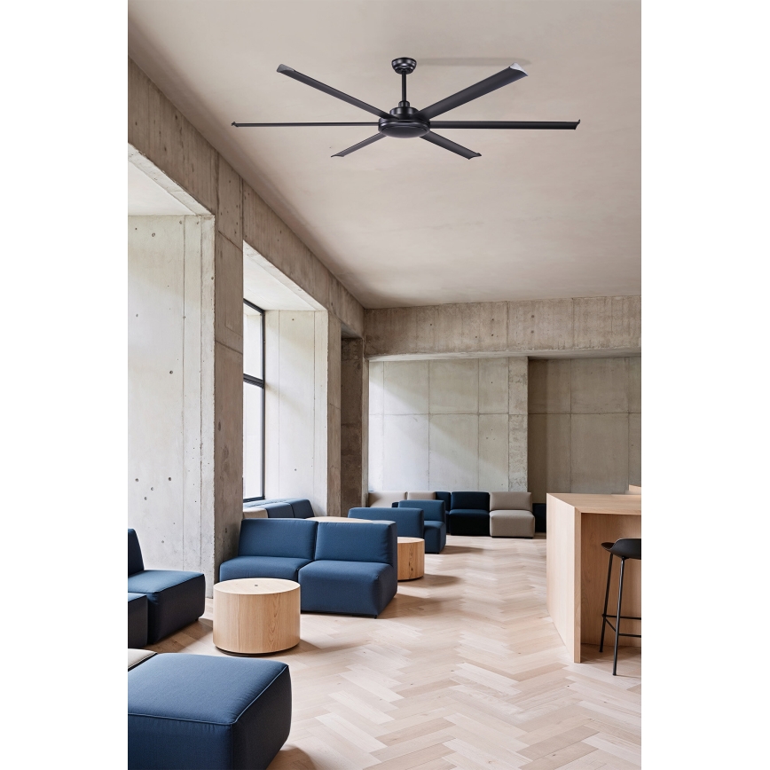 FARO 34203 - Stropni ventilator ROTTERDAM XL crna pr. 200 cm + daljinski upravljač