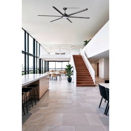 FARO 34207-130 - LED Prigušivi stropni ventilator ROTTERDAM XXL LED/32W/230V crna pr. 250 cm + daljinski upravljač