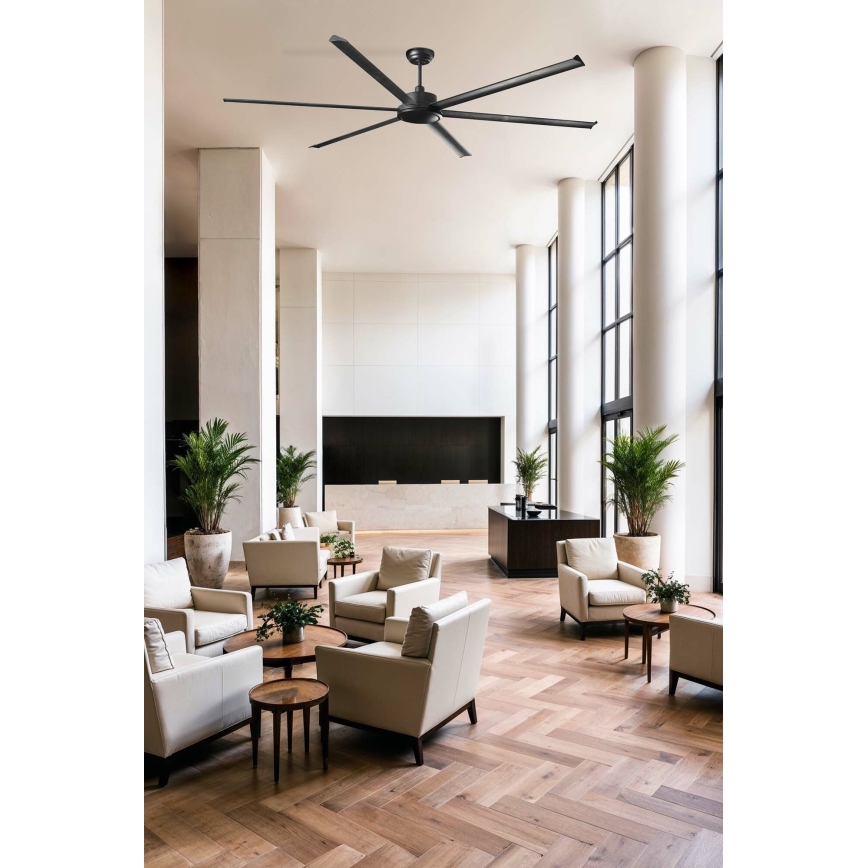 FARO 34207 - Stropni ventilator ROTTERDAM XXL crna pr. 250 cm + daljinski upravljač