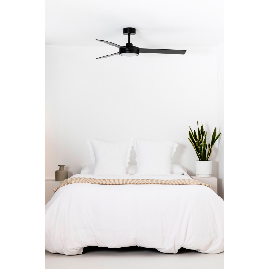 FARO 34261 - LED Stropni ventilator BARTH LED/24W/230V crna + daljinski upravljač
