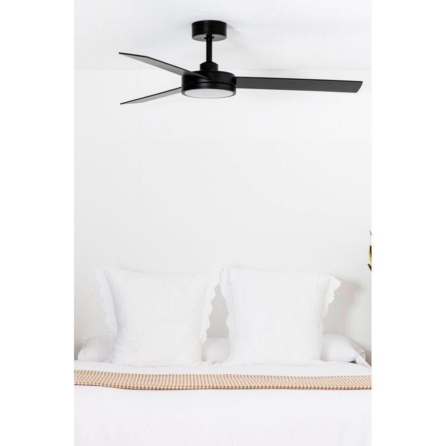 FARO 34261 - LED Stropni ventilator BARTH LED/24W/230V crna + daljinski upravljač