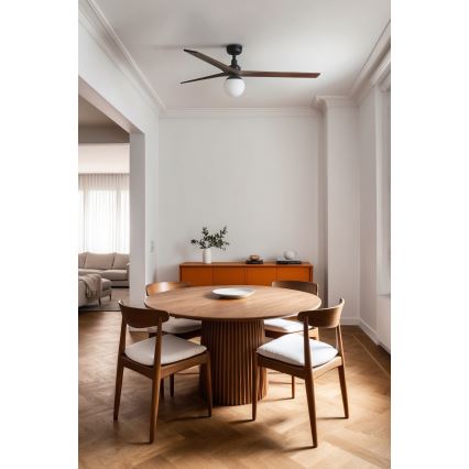 FARO 34276-11L - Stropni ventilator KLIM L 1xE27/15W/230V drvo/crna pr. 150 cm + daljinski upravljač