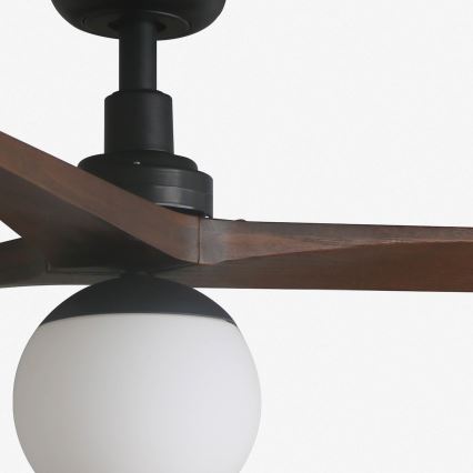 FARO 34276-11L - Stropni ventilator KLIM L 1xE27/15W/230V drvo/crna pr. 150 cm + daljinski upravljač