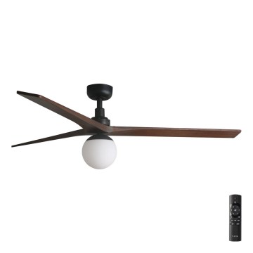 FARO 34276-11L - Stropni ventilator KLIM L 1xE27/15W/230V drvo/crna pr. 150 cm + daljinski upravljač
