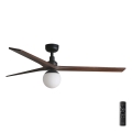 FARO 34276-11L - Stropni ventilator KLIM L 1xE27/15W/230V orah/crna pr. 150 cm + daljinski upravljač