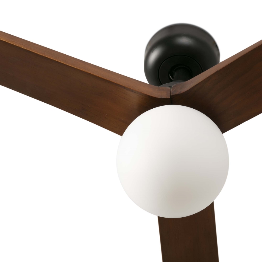 FARO 34276WT-11L - Stropni ventilator KLIM L 1xE27/15W/230V drvo/crna pr. 150 cm Wi-Fi Tuya + daljinski upravljač