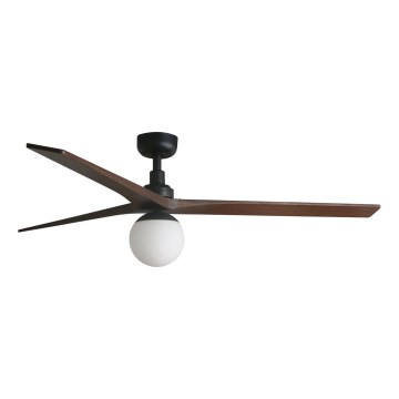 FARO 34276WT-11L - Stropni ventilator KLIM L 1xE27/15W/230V drvo/crna pr. 150 cm Wi-Fi Tuya + daljinski upravljač