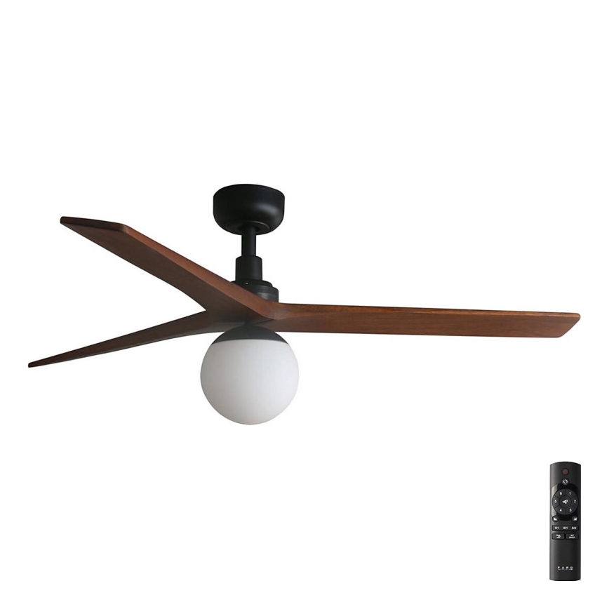FARO 34277-11L - Stropni ventilator KLIM M 1xE27/15W/230V drvo/crna pr. 125 cm + daljinski upravljač