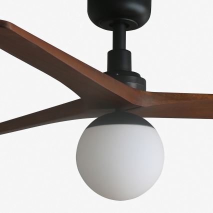FARO 34277WT-11L - Stropni ventilator KLIM M 1xE27/15W/230V drvo/crna pr. 125 cm Wi-Fi Tuya + daljinski upravljač