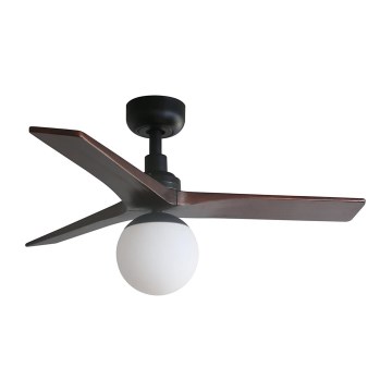 FARO 34278-11L - Stropni ventilator KLIM S 1xE27/15W/230V drvo/crna pr. 92,5 cm + daljinski upravljač