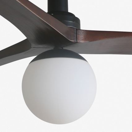 FARO 34278WT-11L - Stropni ventilator KLIM S 1xE27/15W/230V drvo/crna pr. 92,5 cm Wi-Fi Tuya + daljinski upravljač