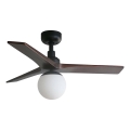 FARO 34278WT-11L - Stropni ventilator KLIM S 1xE27/15W/230V orah/crna pr. 92,5 cm Wi-Fi Tuya + daljinski upravljač