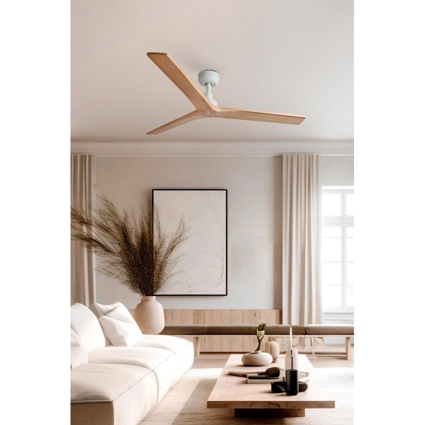 FARO 34280 - Stropni ventilator KLIM M smeđa/bijela pr. 125 cm + daljinski upravljač