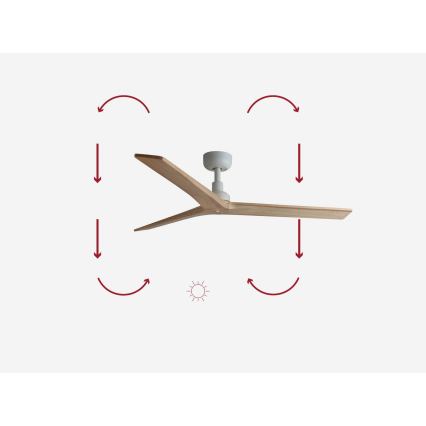 FARO 34280 - Stropni ventilator KLIM M smeđa/bijela pr. 125 cm + daljinski upravljač