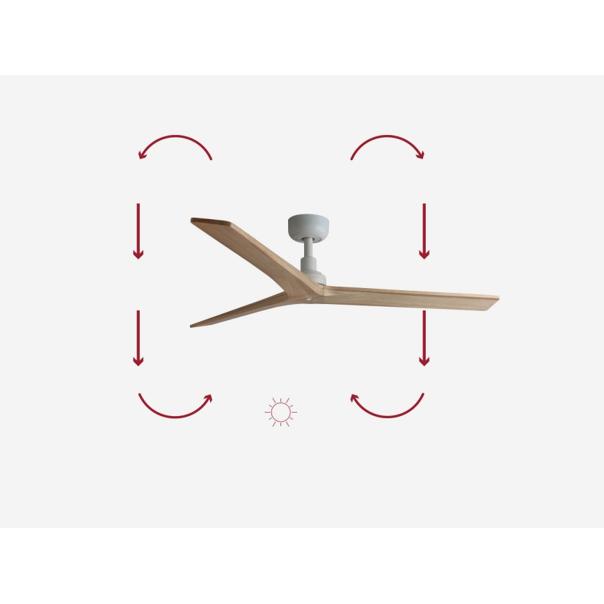 FARO 34280 - Stropni ventilator KLIM M smeđa/bijela pr. 125 cm + daljinski upravljač