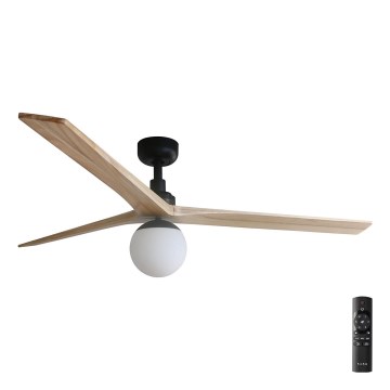 FARO 34282-11L - Stropni ventilator KLIM L 1xE27/15W/230V drvo/crna pr. 150 cm + daljinski upravljač