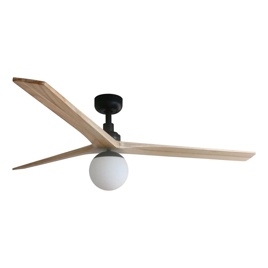 FARO 34282WT-11L - Stropni ventilator KLIM L 1xE27/15W/230V drvo/crna pr. 150 cm Wi-Fi Tuya + daljinski upravljač