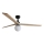 FARO 34282WT-11L - Stropni ventilator KLIM L 1xE27/15W/230V drvo/crna pr. 150 cm Wi-Fi Tuya + daljinski upravljač