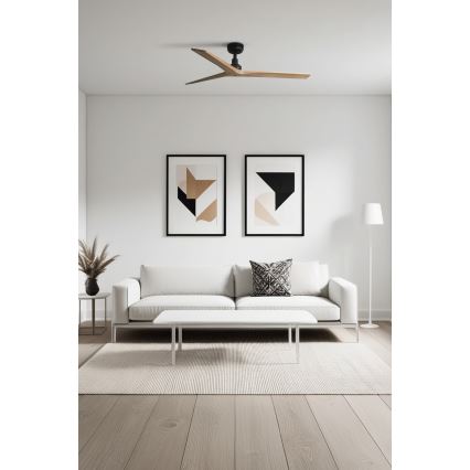 FARO 34283 - Stropni ventilator KLIM M smeđa/crna pr. 125 cm + daljinski upravljač