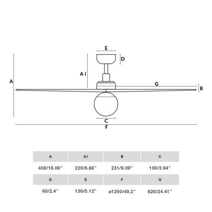 FARO 34283WT-11L - Stropni ventilator KLIM M 1xE27/15W/230V drvo/crna pr. 125 cm Wi-Fi Tuya + daljinski upravljač