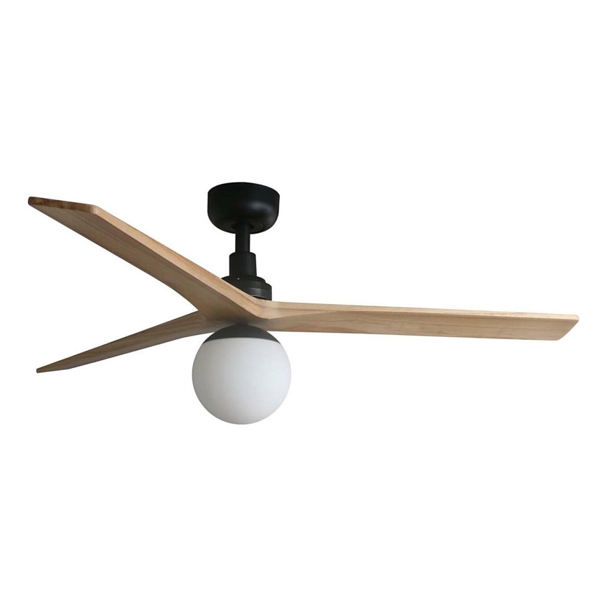 FARO 34283WT-11L - Stropni ventilator KLIM M 1xE27/15W/230V drvo/crna pr. 125 cm Wi-Fi Tuya + daljinski upravljač