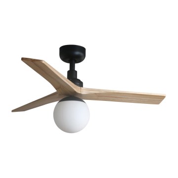 FARO 34284-11L - Stropni ventilator KLIM S 1xE27/15W/230V drvo/crna pr. 92,5 cm + daljinski upravljač