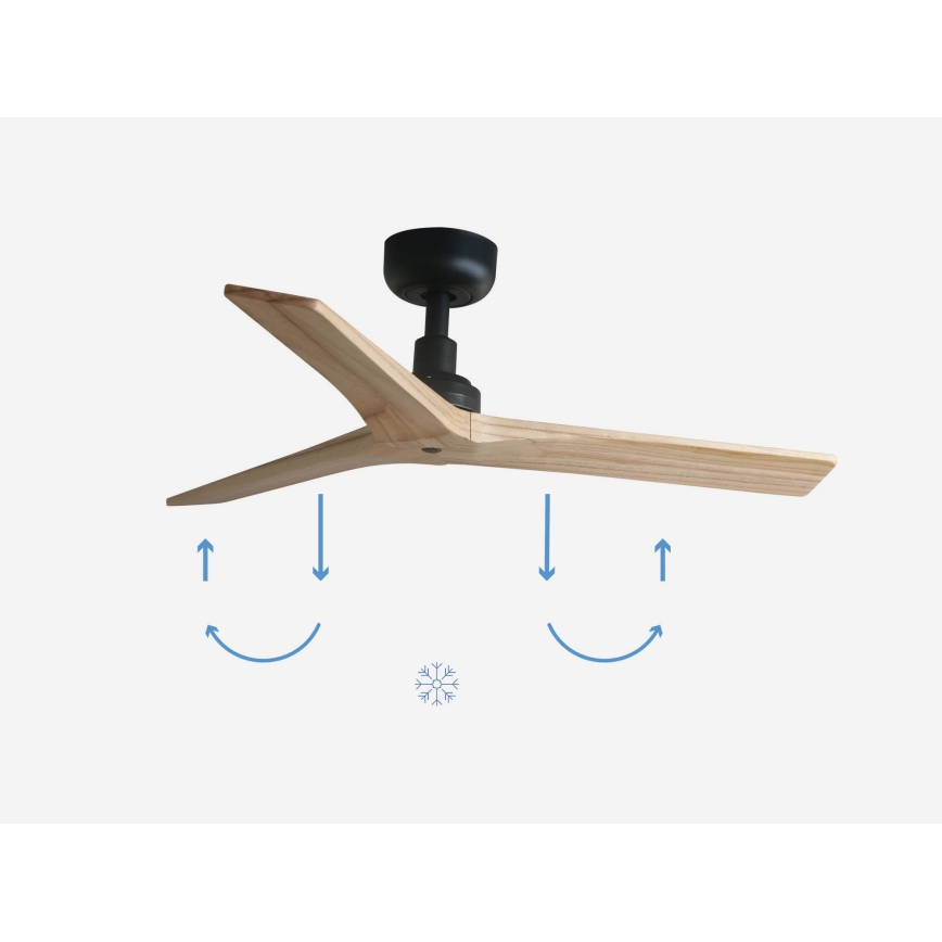 FARO 34284 - Stropni ventilator KLIM S smeđa/crna pr. 92,5 cm + daljinski upravljač