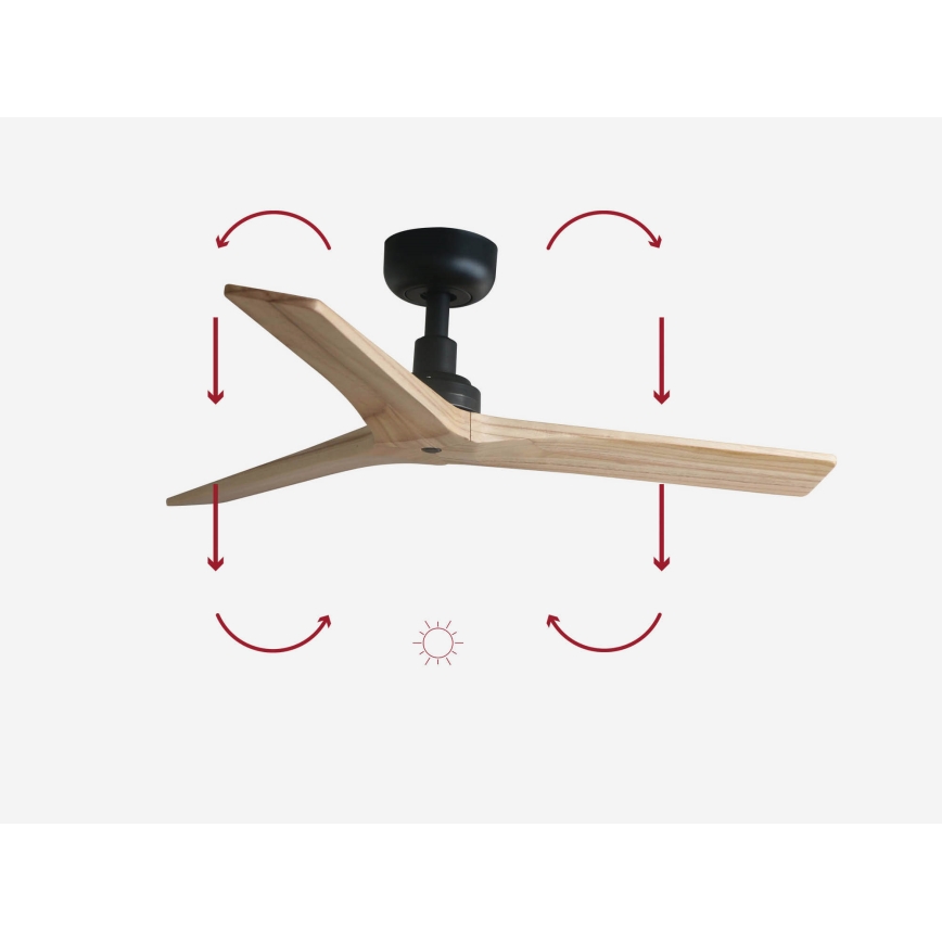FARO 34284 - Stropni ventilator KLIM S smeđa/crna pr. 92,5 cm + daljinski upravljač