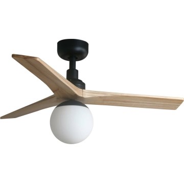 FARO 34284WT-11L - Stropni ventilator KLIM S 1xE27/15W/230V bor/crna pr. 92,5 cm Wi-Fi Tuya + daljinski upravljač
